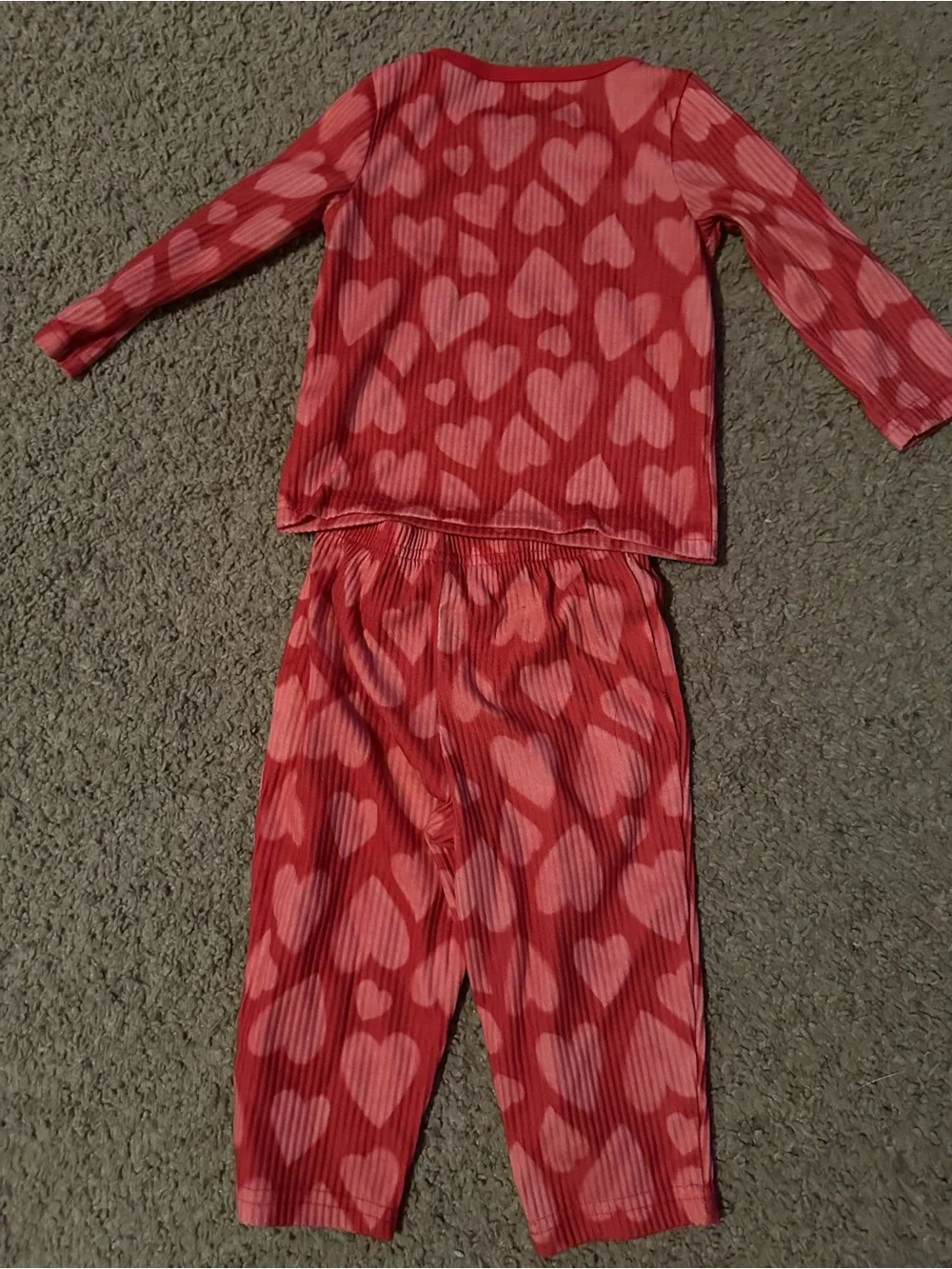 Carter's Pink and Red Heart-Print Two-Piece Pajama Set